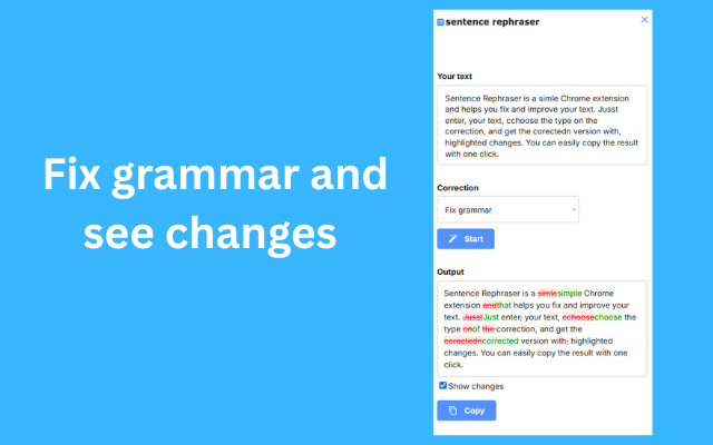 Grammar correction feature